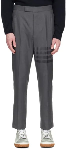 Серые брюки с 4 полосками Thom Browne
