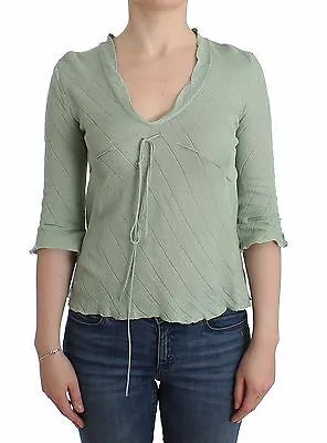 ERMANNO SCERVINO Зеленый легкий вязаный свитер-топ-блузка IT44 / США M Рекомендуемая розничная цена 320 долларов США