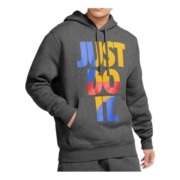Толстовка Nike Sportswear Pullover Fleece Hoodie Just Do It 'Grey', серый