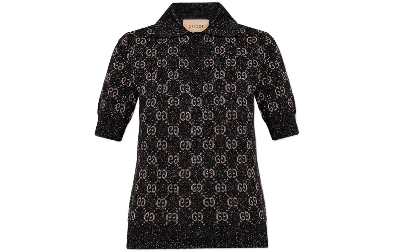 Рубашка поло женская черная Gucci