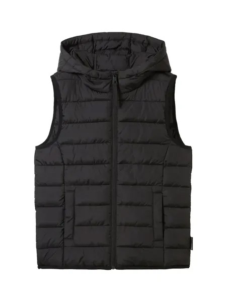 TOM TAILOR джинсовый стеганый жилет с капюшоном Tom Tailor Denim, черный