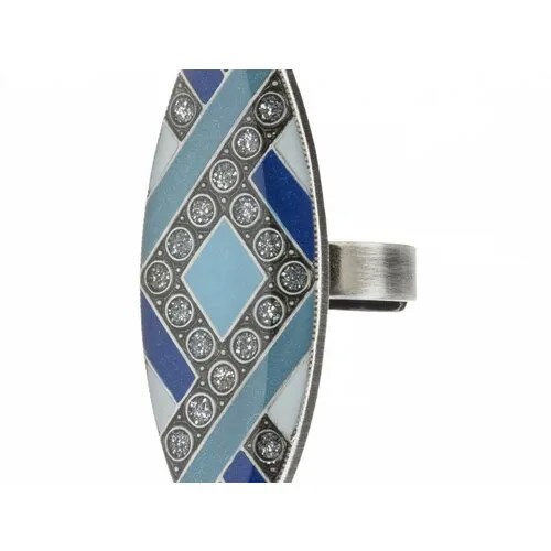 Кольцо Clara Bijoux, голубой, серый