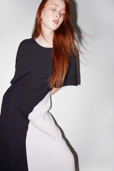 Атласное платье миди H&M, черный