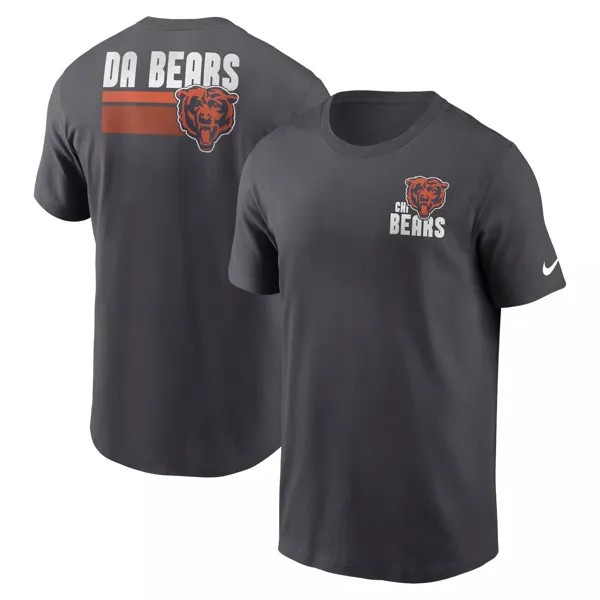 Мужская футболка Nike антрацитового цвета Chicago Bears Blitz Essential