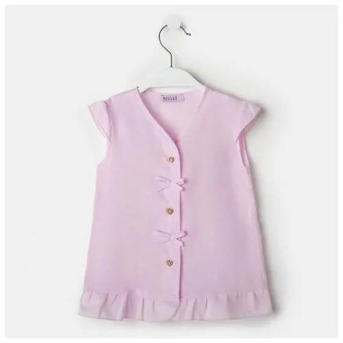 MINAKU Блузка для девочки MINAKU: cotton collection romantic цвет сиреневый, рост 104 см