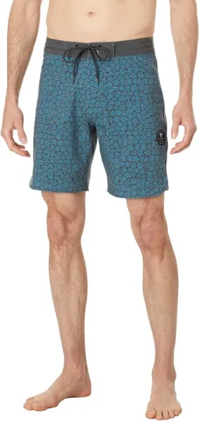 Разрезанные шорты для плавания 17,5 дюймов VISSLA, цвет Ocean Blue