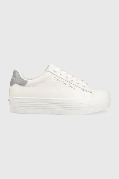 Кожаные кроссовки VULC FLATFORM LACEUP Calvin Klein Jeans, белый