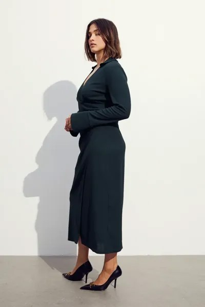Трикотажное платье с трансфером H&M, зеленый