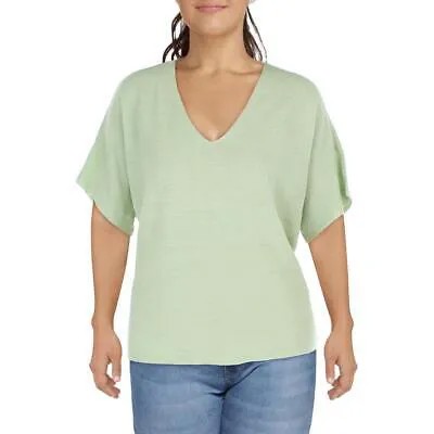 Eileen Fisher Womens Green Linen Textured Pullover Top Blouse Plus 2X BHFO 0437