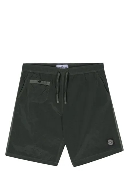 Stone Island плавки-шорты с декором Compass, зеленый