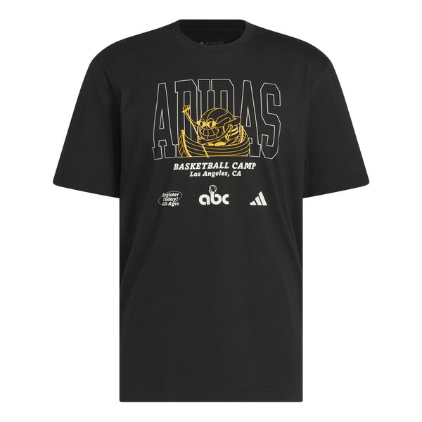 Футболка летний лагерь футболка с маленькой полоской Adidas, черный