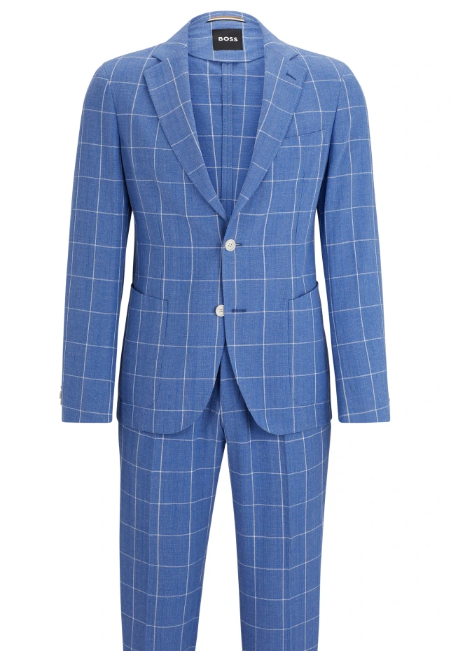 Деловой костюм c-hanry-2pcs-242 slim fit Boss, синий