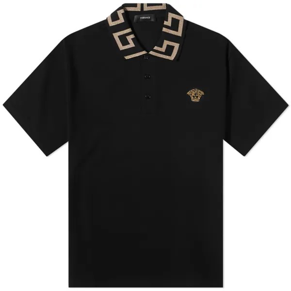 Versace Рубашка-поло Medusa Greca, черный