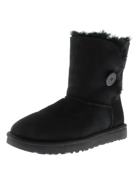 Женские повседневные замшевые ботинки Bailey Button II на меховой подкладке UGG, цвет Black/Black Suede