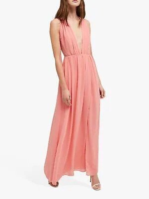 FRENCH CONNECTION Женское розовое вечернее платье полной длины без рукавов + расклешенное платье 10