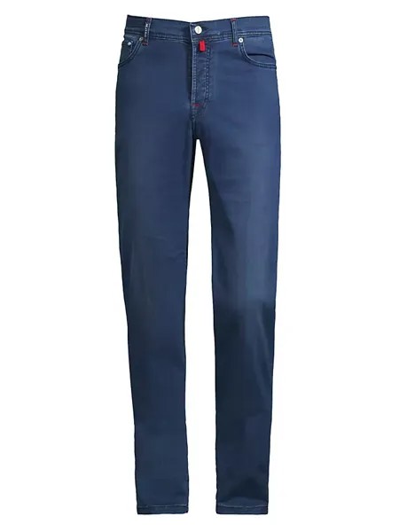 Джинсы из эластичного хлопка Kiton, индиго
