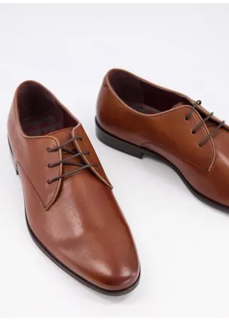 Коричневые кожаные туфли дерби на шнуровке Walk London-Коричневый