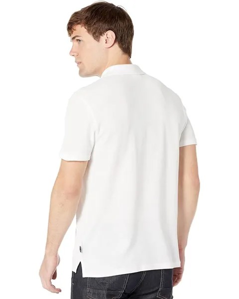 Поло 7 For All Mankind Three-Button Short Sleeve Polo, белый