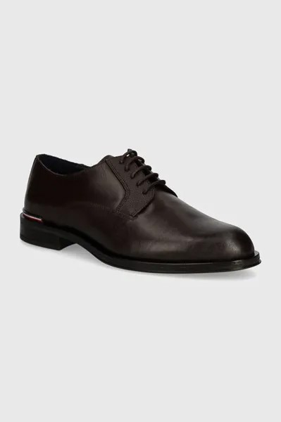 Кожаные туфли CORE RWB HILFIGER TEXT LTH SHOE Tommy Hilfiger, коричневый