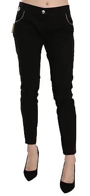 Брюки BLUGIRL FOLIES Черные узкие брюки из хлопка и страз со средней талией W32 Рекомендуемая розничная цена 300 долларов США