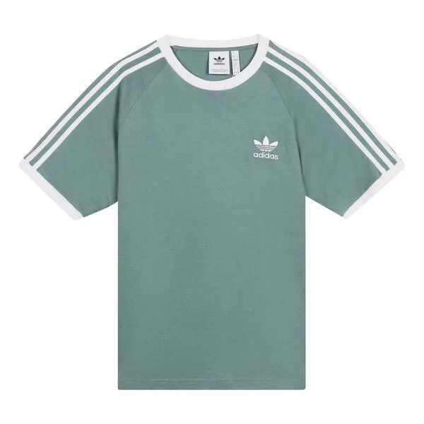 Футболка оригиналы 3 полоски футболка зеленая Adidas, зеленый