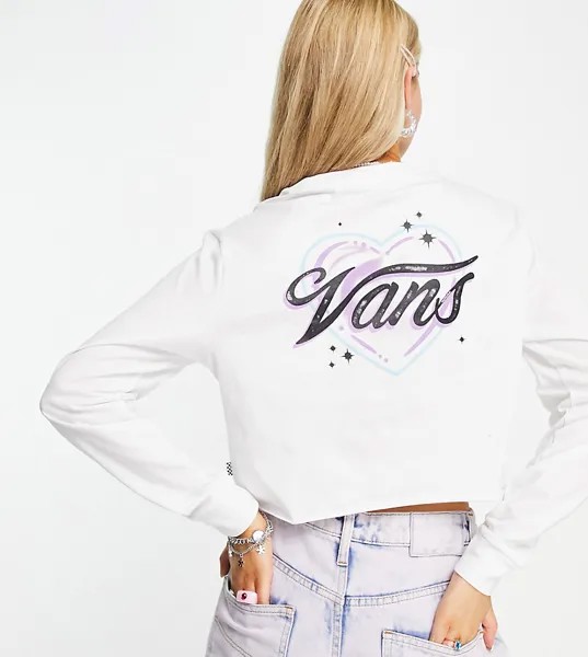 Белый укороченный лонгслив Vans Better Together Airbrush – эксклюзивно для ASOS