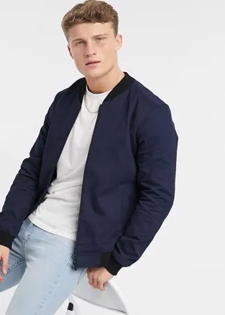 Темно-синий хлопковый бомбер New Look