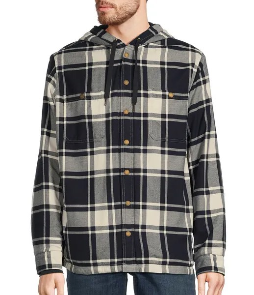 Классическая фланелевая толстовка с застежкой спереди L.L.Bean на флисовой подкладке, синий
