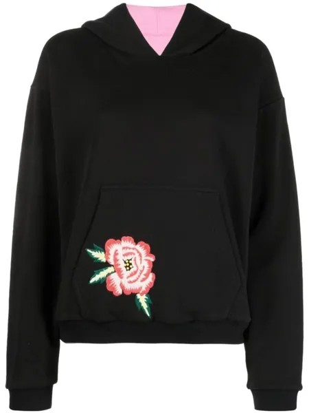 Kenzo худи с цветочной вышивкой, черный