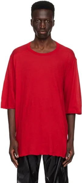 Красная футболка с круглым вырезом Rick Owens