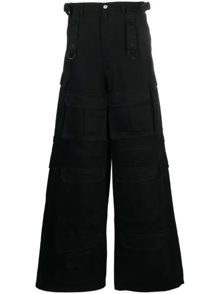 Джинсы карго со съемной деталью VETEMENTS, черный
