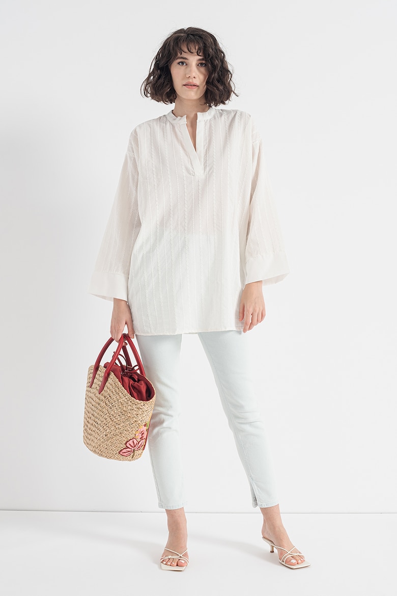 Блузка-Туника с вышивкой Trendyol, белый