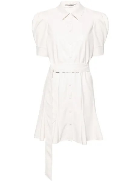 Alice + olivia платье-рубашка Lurlene из искусственной кожи, нейтральный цвет