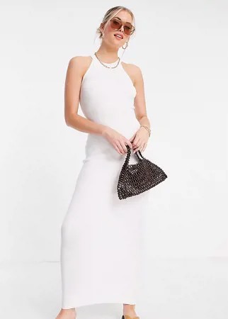 Белое платье макси с бретелькой через шею Missguided Tall-Белый