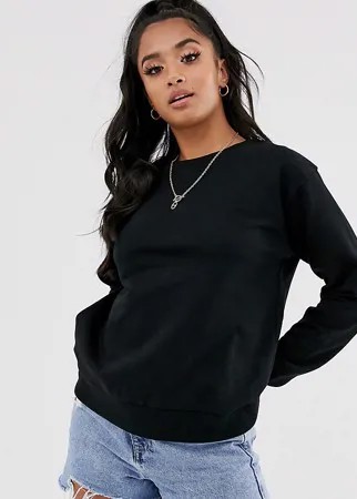 Черный свитшот из органического хлопка ASOS DESIGN Petite