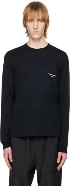 Черная футболка с длинным рукавом с принтом Comme des Garçons Homme