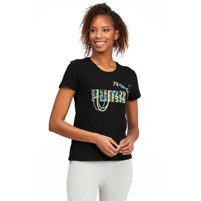 Puma Color Beads Crew Neck Short Sleeve TShirt Womens Size S Athletic Casual To