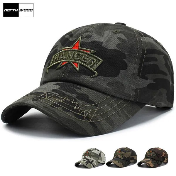 [НОРТВУД] Камуфальж Мужская бейсболка Армейская шляпа Летняя тактическая кепка Камуфляж Dad Hat Trucker Cap