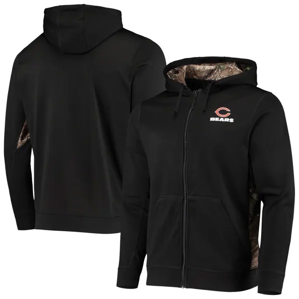 Мужская толстовка из флиса с молнией во всю длину Dunbrooke Black/Realtree Camo Chicago Bears Decoy Tech Fleece