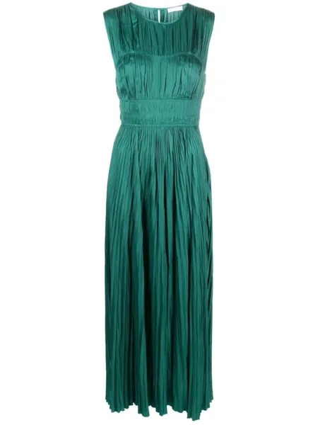 Ulla Johnson плиссированное платье макси Delia, зеленый