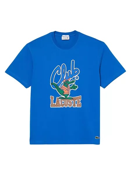 Футболка Club Lacoste с рисунком Lacoste, синий