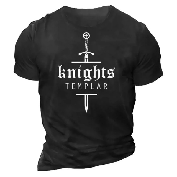 Мужская футболка с принтом Temple Knights Cross