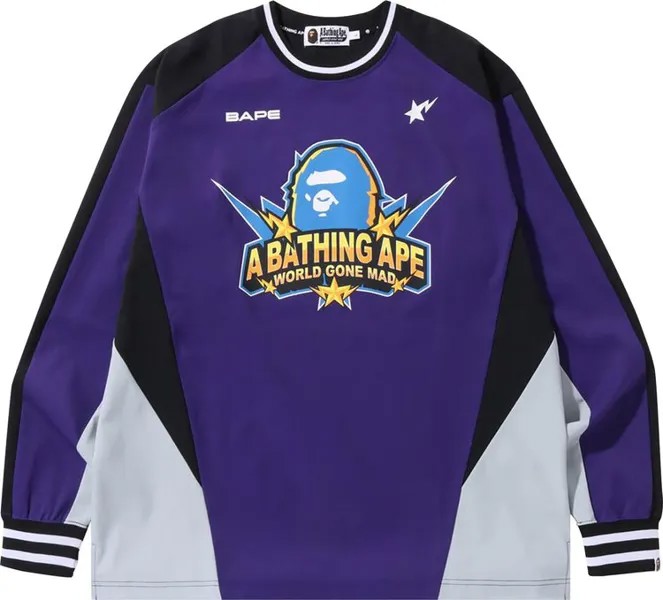 Лонгслив BAPE Team Logo Relaxed Fit Long-Sleeve 'Purple', фиолетовый