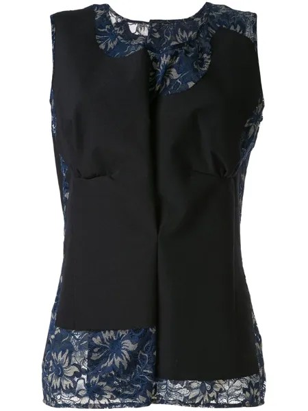 Comme Des Garçons Pre-Owned кружевной топ с плиссировкой