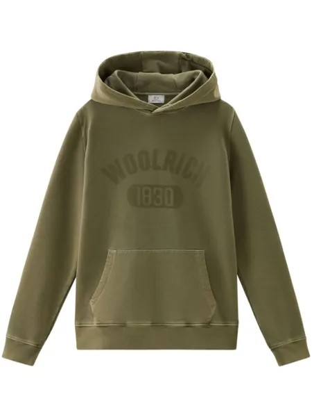 Woolrich худи с логотипом, зеленый