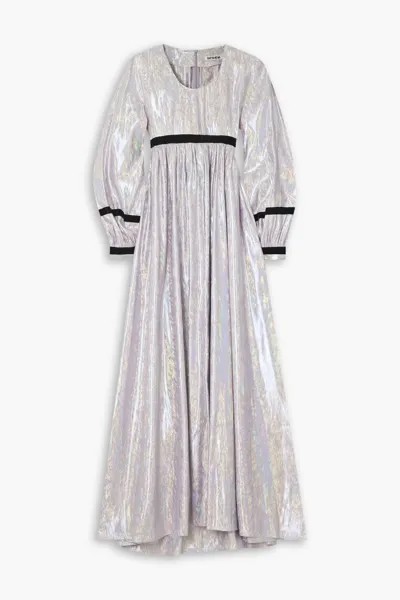 Платье макси Faye с голографической отделкой и бархатной отделкой из ламе Batsheva, сирень