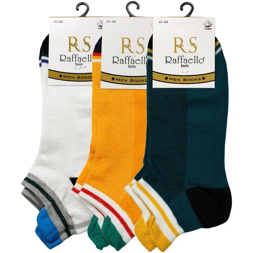 Носки Raffaello Socks, комплект, 3 пары, размер 41-44, зеленый, желтый, белый