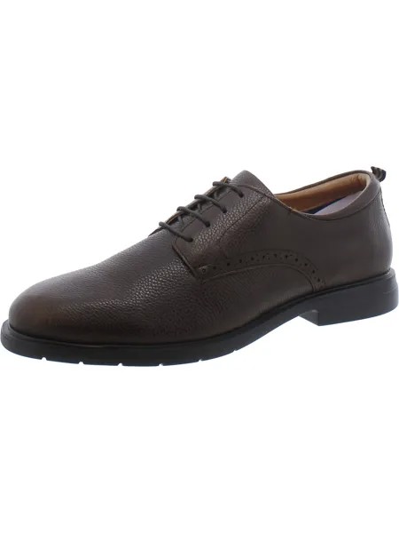 Мужские кожаные оксфорды с круглым носком Thomas & Vine, цвет Dark Brown