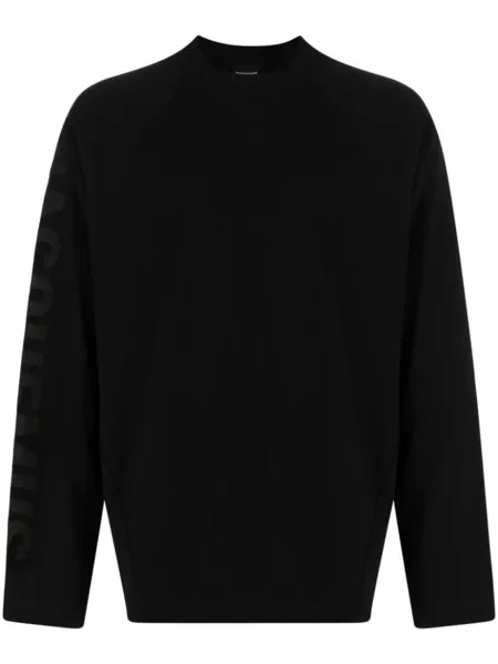 Jacquemus футболка с длинными рукавами и логотипом, черный
