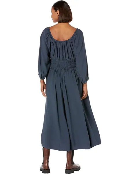 Платье Madewell Twill Sophia Midi Dress, цвет Dark Baltic